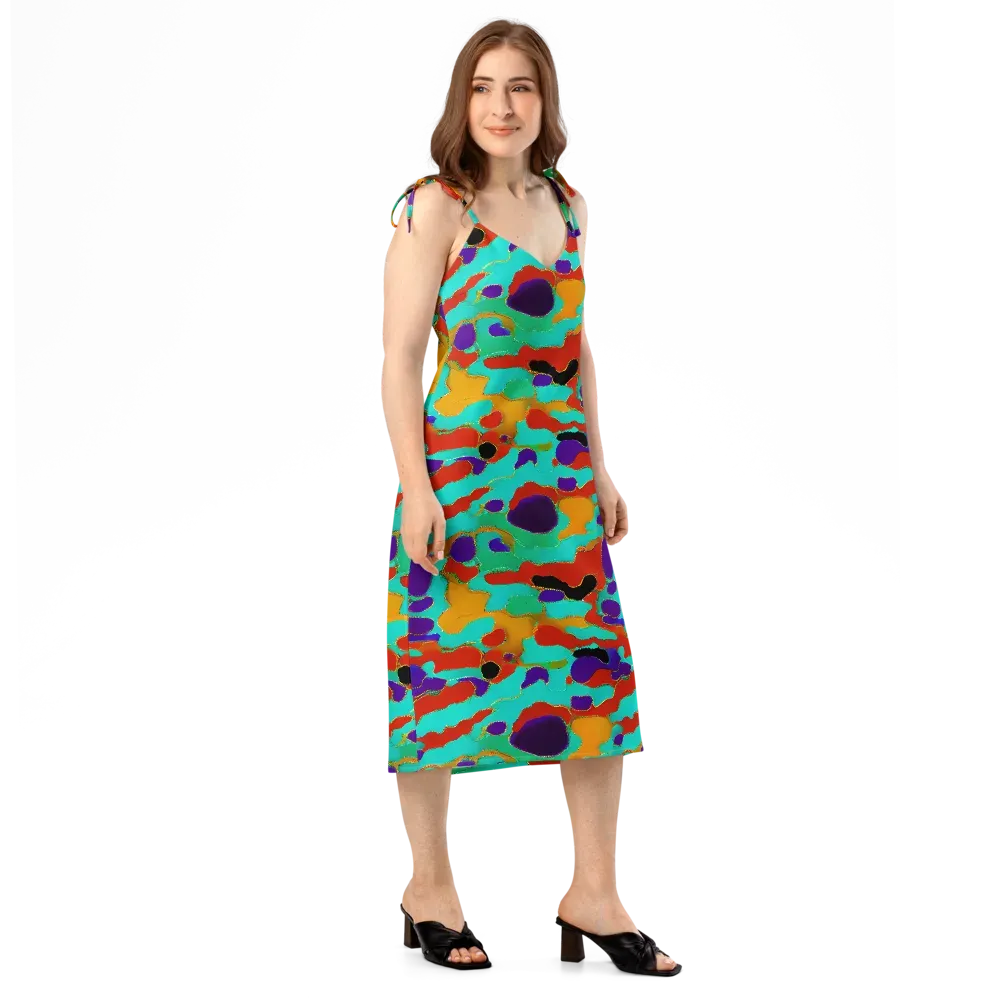 Prismatic Spill on Slip Dress — Right Front
