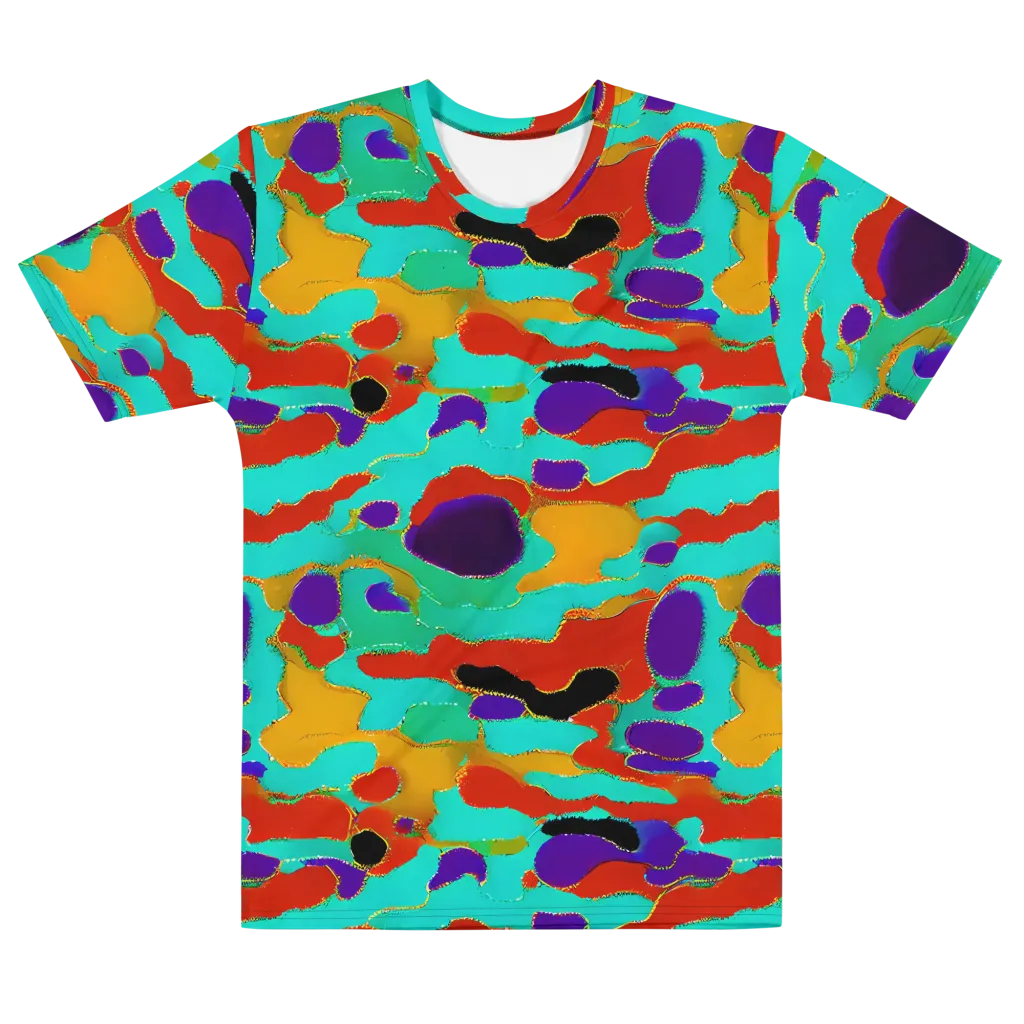 Prismatic Spill on Men's Cotton Crew Neck T-Shirt — Front