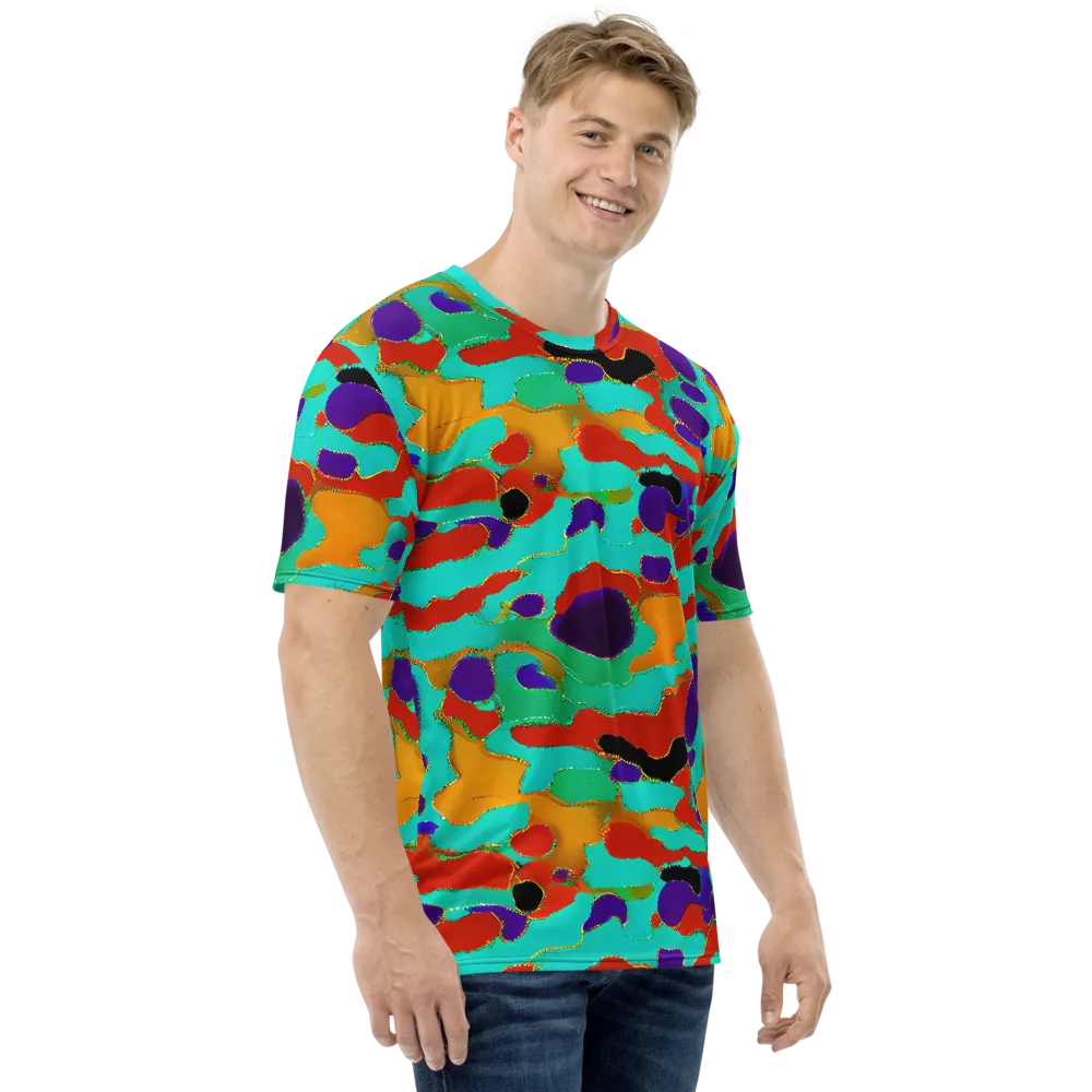 Prismatic Spill on Men's Crew Neck T-Shirt — Right