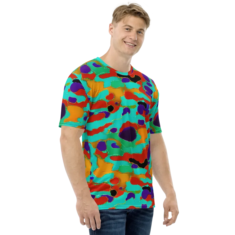 Prismatic Spill on Men's Crew Neck T-Shirt — Right