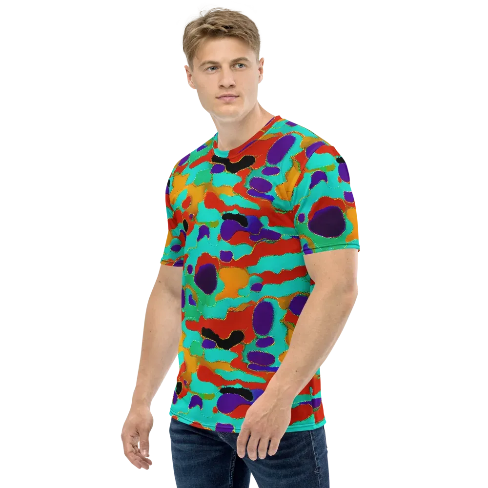 Prismatic Spill on Men's Crew Neck T-Shirt — Left