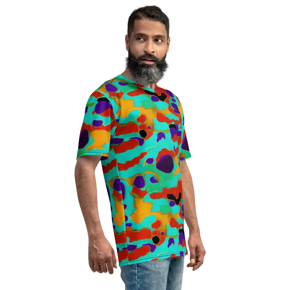 Prismatic Spill on Men's Crew Neck T-Shirt — Right