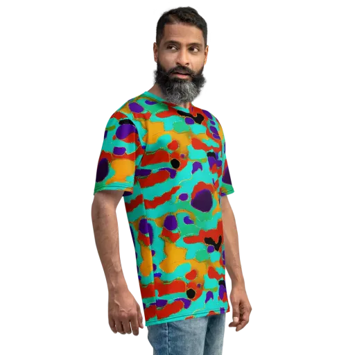 Prismatic Spill on a Men's Crew Neck T-Shirt