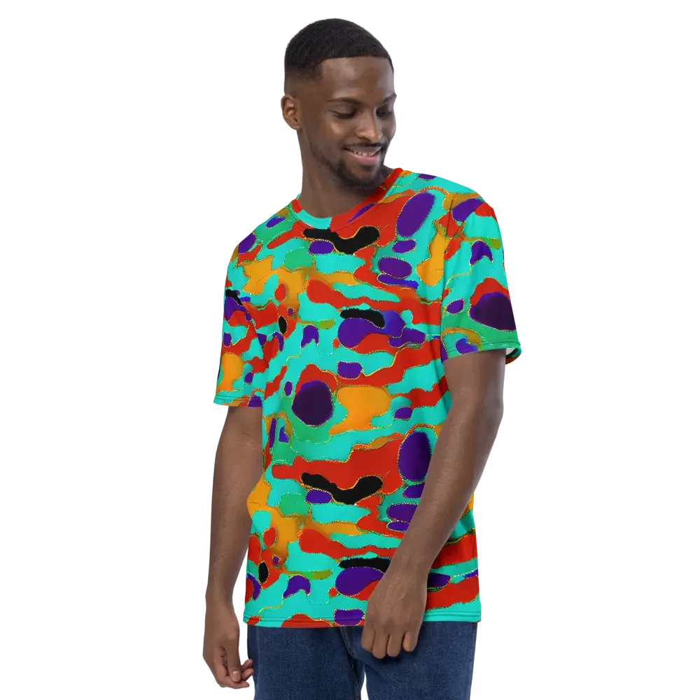 Prismatic Spill on Men's Crew Neck T-Shirt — Left