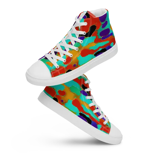 Prismatic Spill on a Men's High Top Canvas Shoes