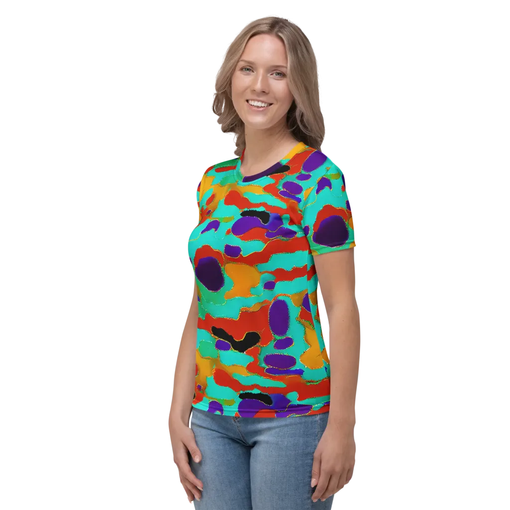 Prismatic Spill on Women's Crew Neck T-Shirt — Left