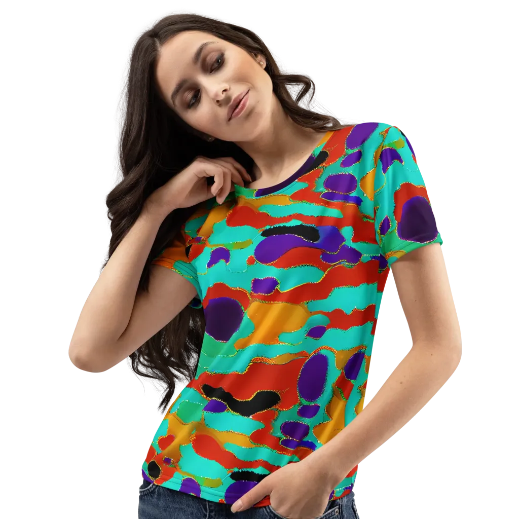 Prismatic Spill on Women's Crew Neck T-Shirt — Left Front
