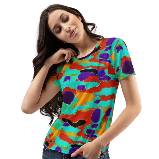 Prismatic Spill on a Women's Crew Neck T-Shirt