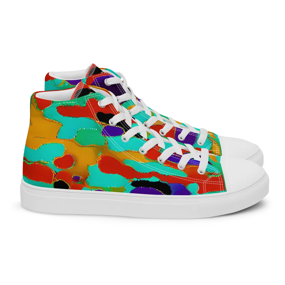 Prismatic Spill on Women's High Top Canvas Shoes — Right