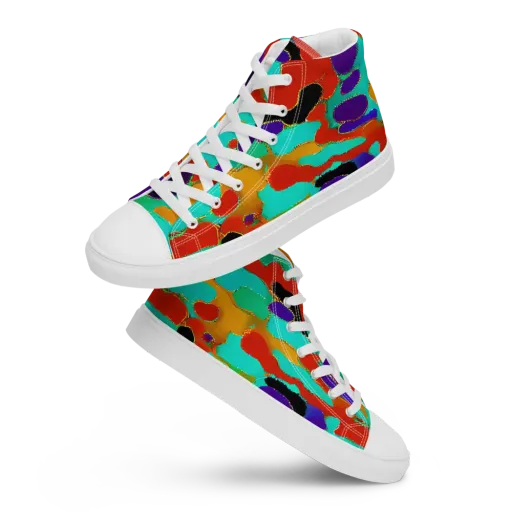 Prismatic Spill on a Women's High Top Canvas Shoes