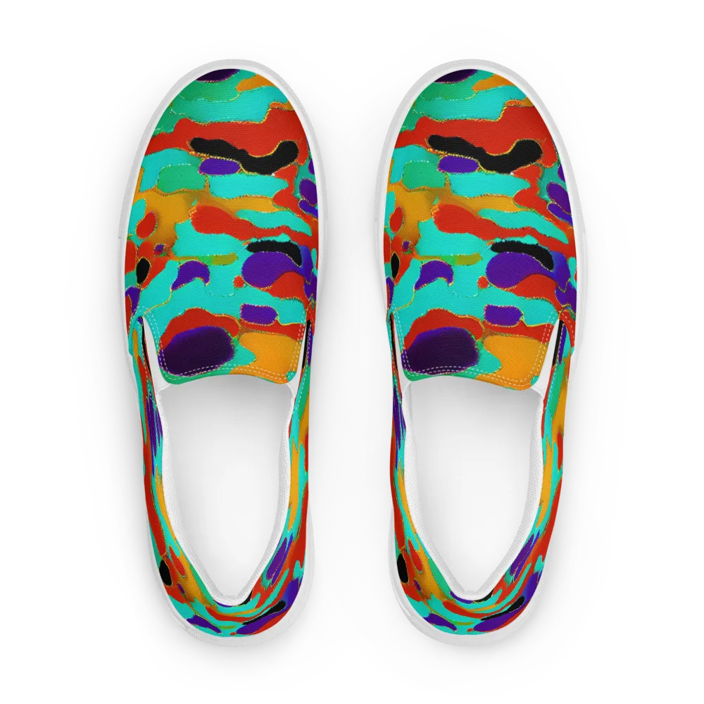 Prismatic Spill on Men's Slip-On Canvas Shoes — Front