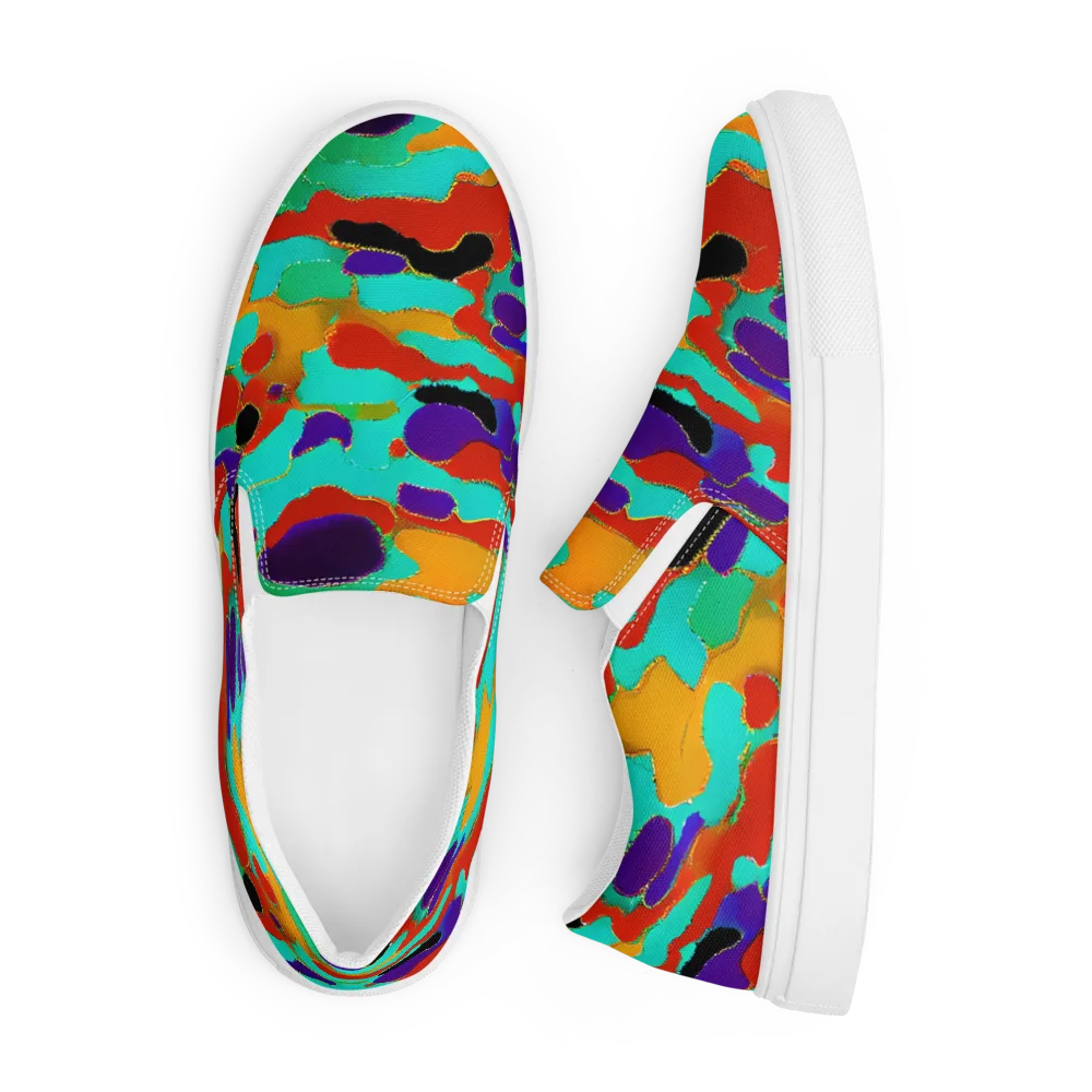Prismatic Spill on Men's Slip-On Canvas Shoes — Front