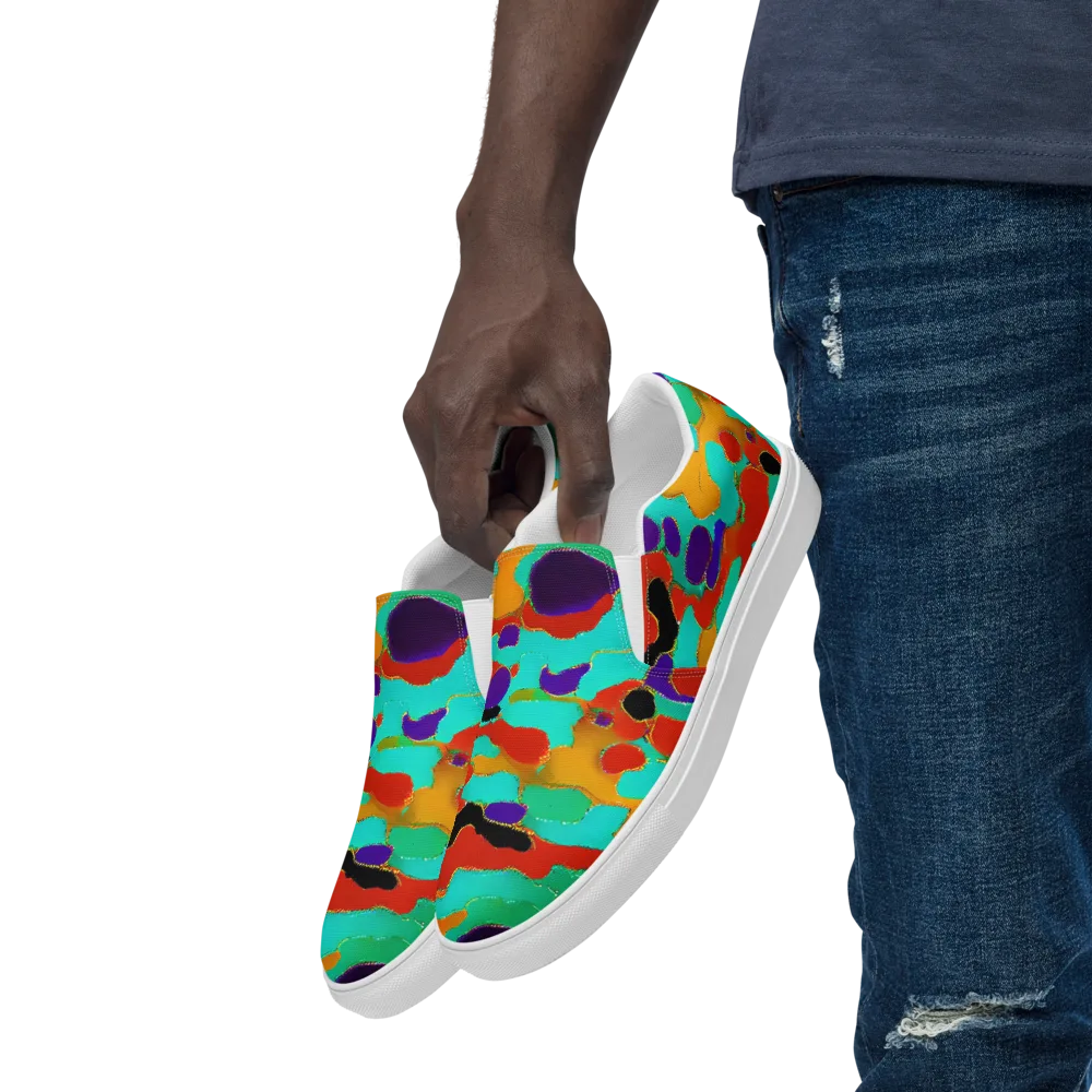 Prismatic Spill on Men's Slip-On Canvas Shoes — Left Front