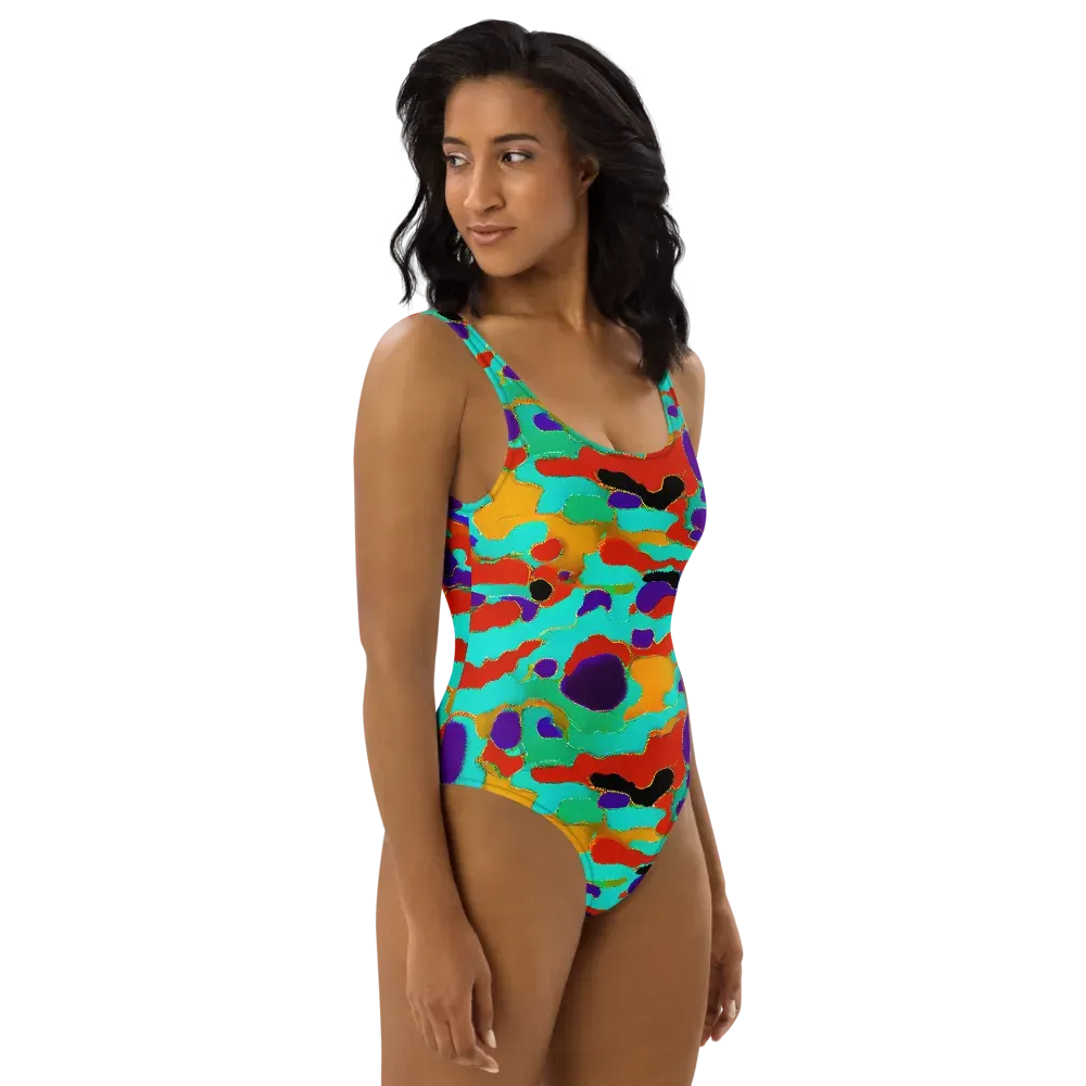 Prismatic Spill on One-Piece Swimsuit — Right