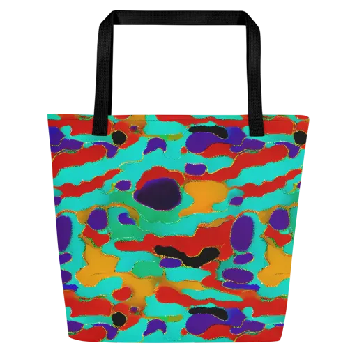 Prismatic Spill on a Large Tote Bag W/ Pocket
