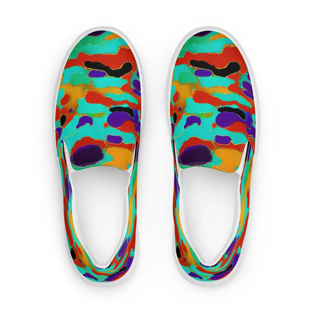 Prismatic Spill on Women's Slip-On Canvas Shoes — Front