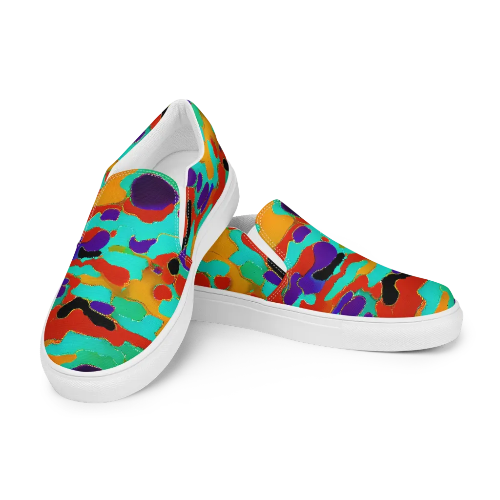 Prismatic Spill on Women's Slip-On Canvas Shoes — Left Front