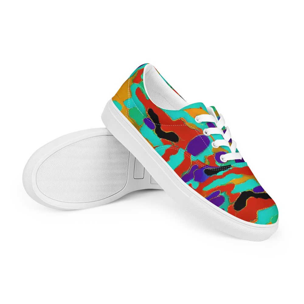 Prismatic Spill on Men's Lace-Up Canvas Shoes — Right Front