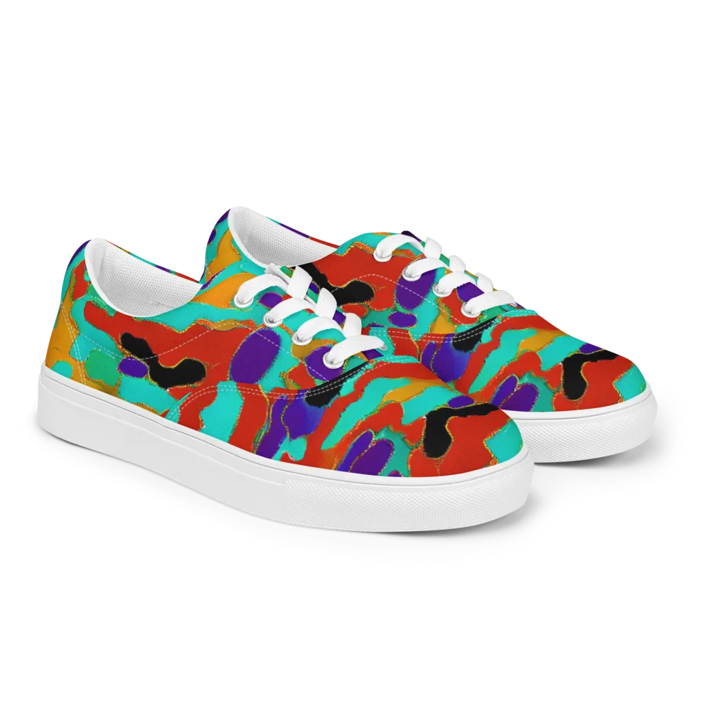 Prismatic Spill on Men's Lace-Up Canvas Shoes — Right Front