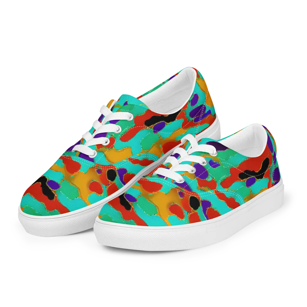 Prismatic Spill on Men's Lace-Up Canvas Shoes — Left Front