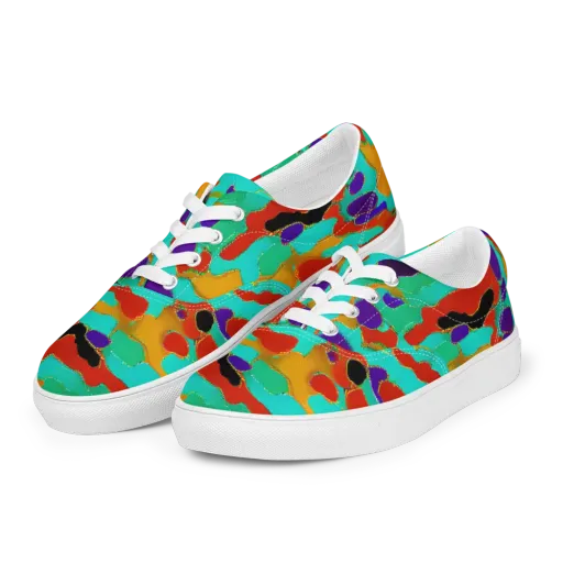 Prismatic Spill on a Men's Lace-Up Canvas Shoes