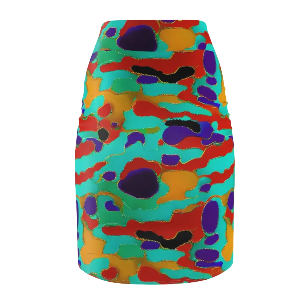 Prismatic Spill on Pencil Skirt — Back