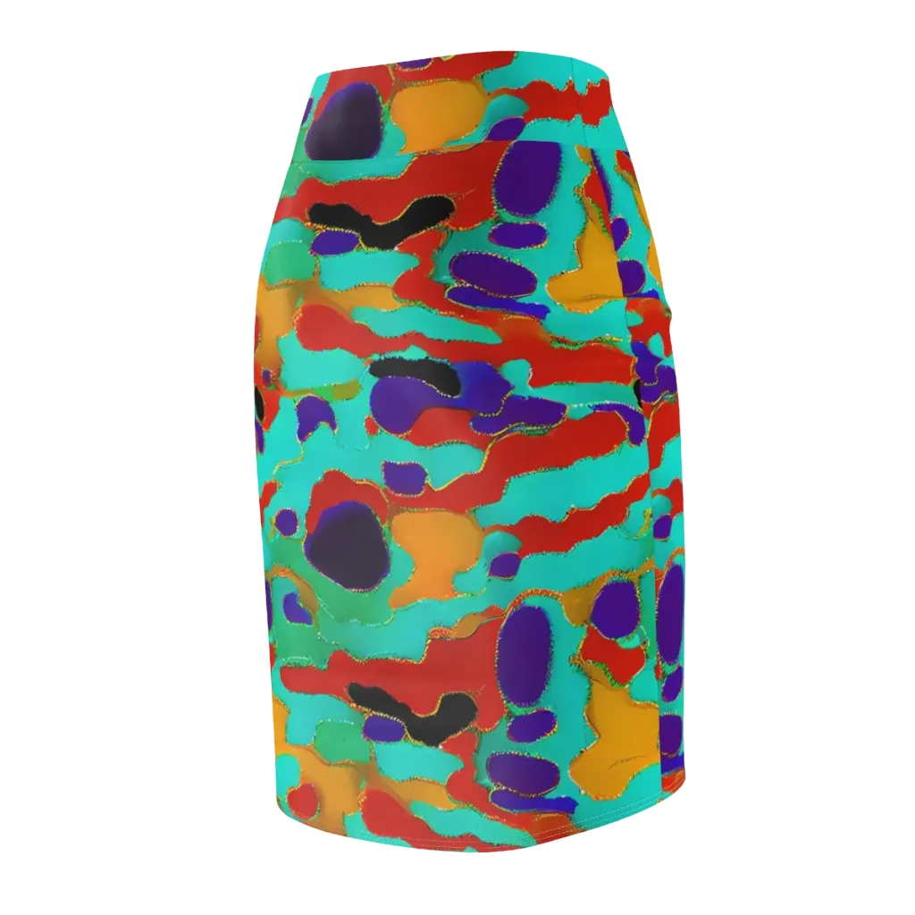 Prismatic Spill on Pencil Skirt — Back Side