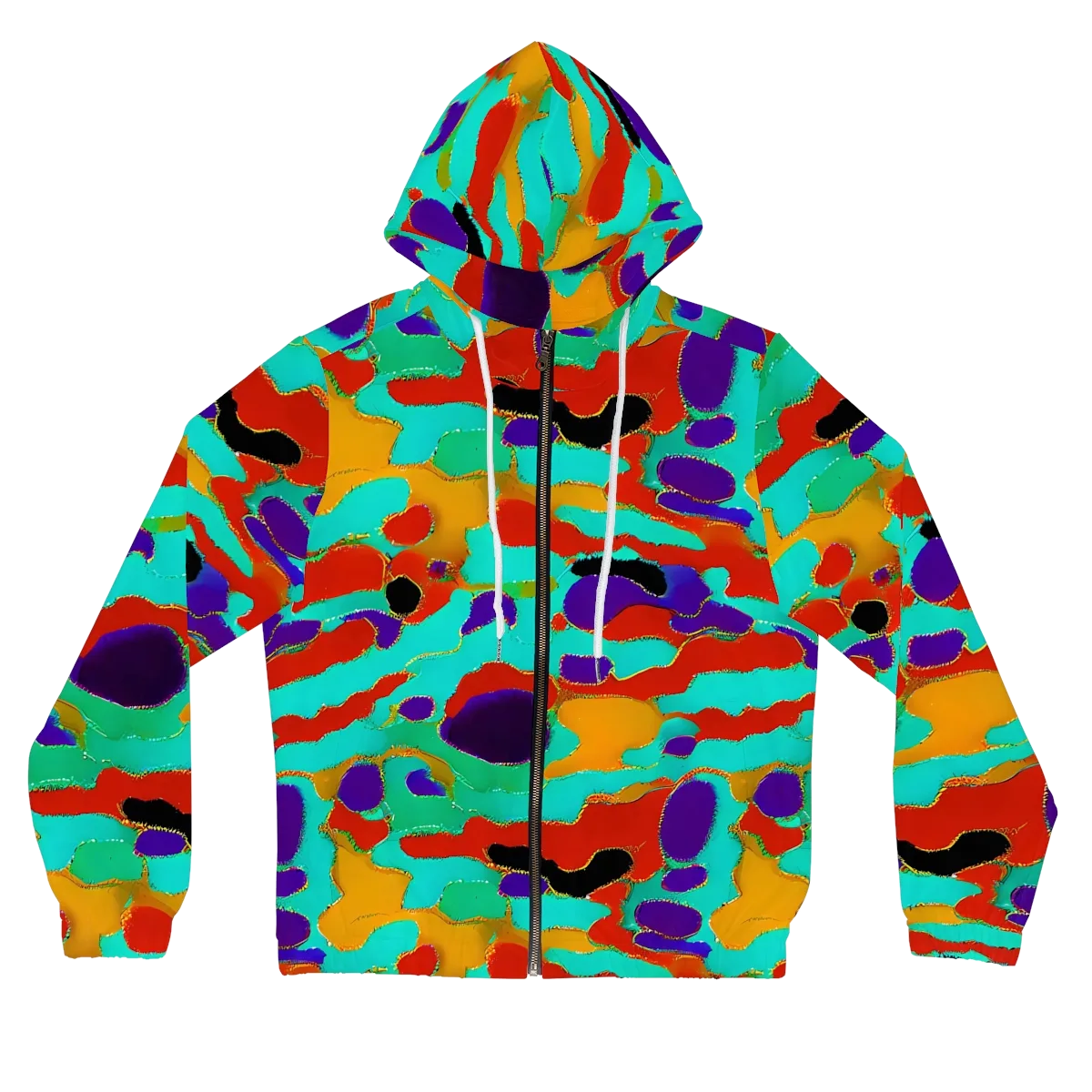 Prismatic Spill on Women's Full-Zip Hoodie — Front