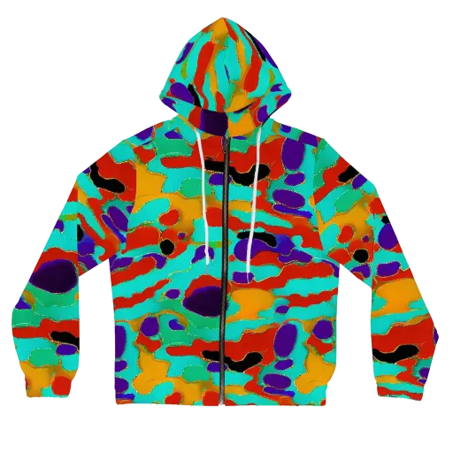 Prismatic Spill on a Women's Full-Zip Hoodie