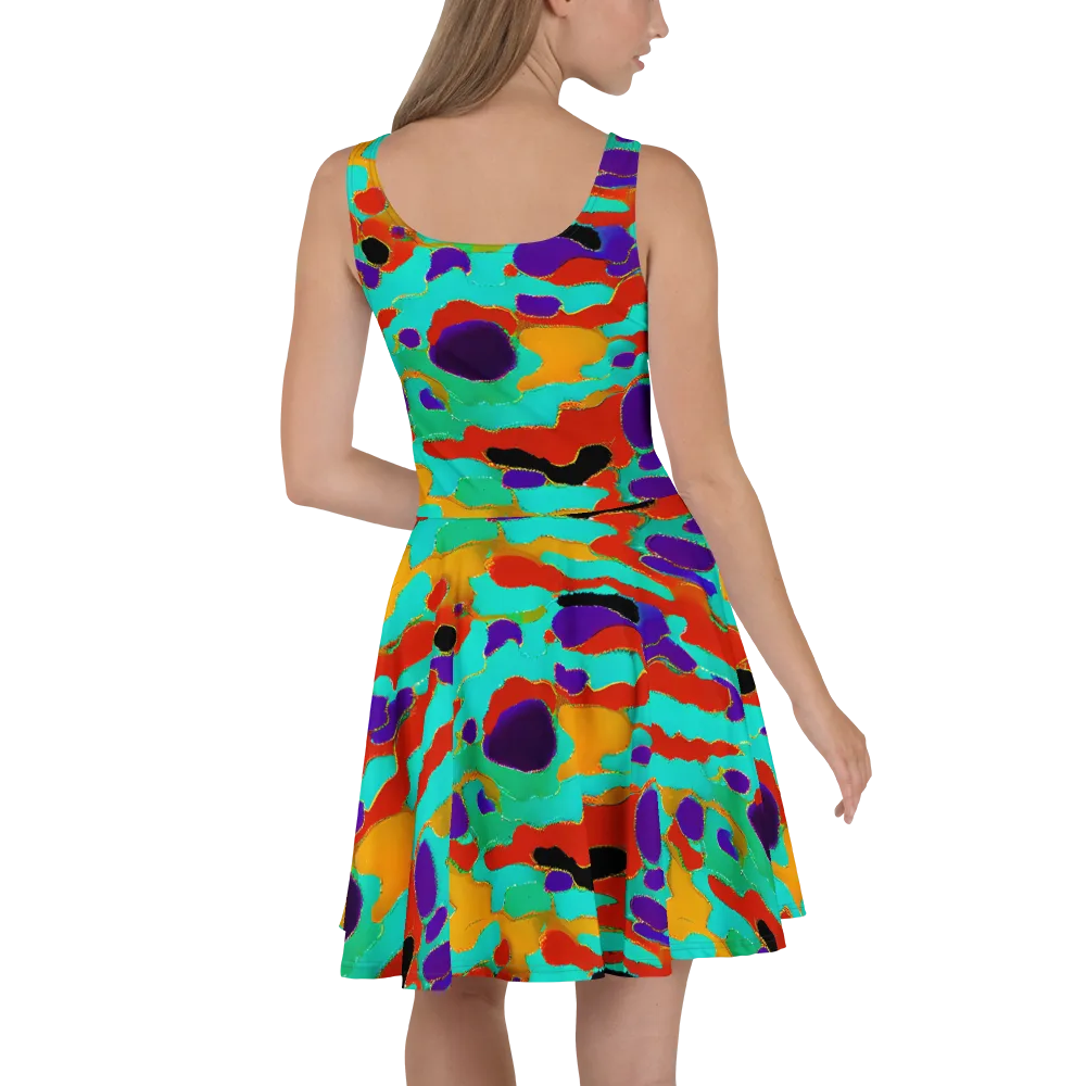Prismatic Spill on Skater Dress — Back