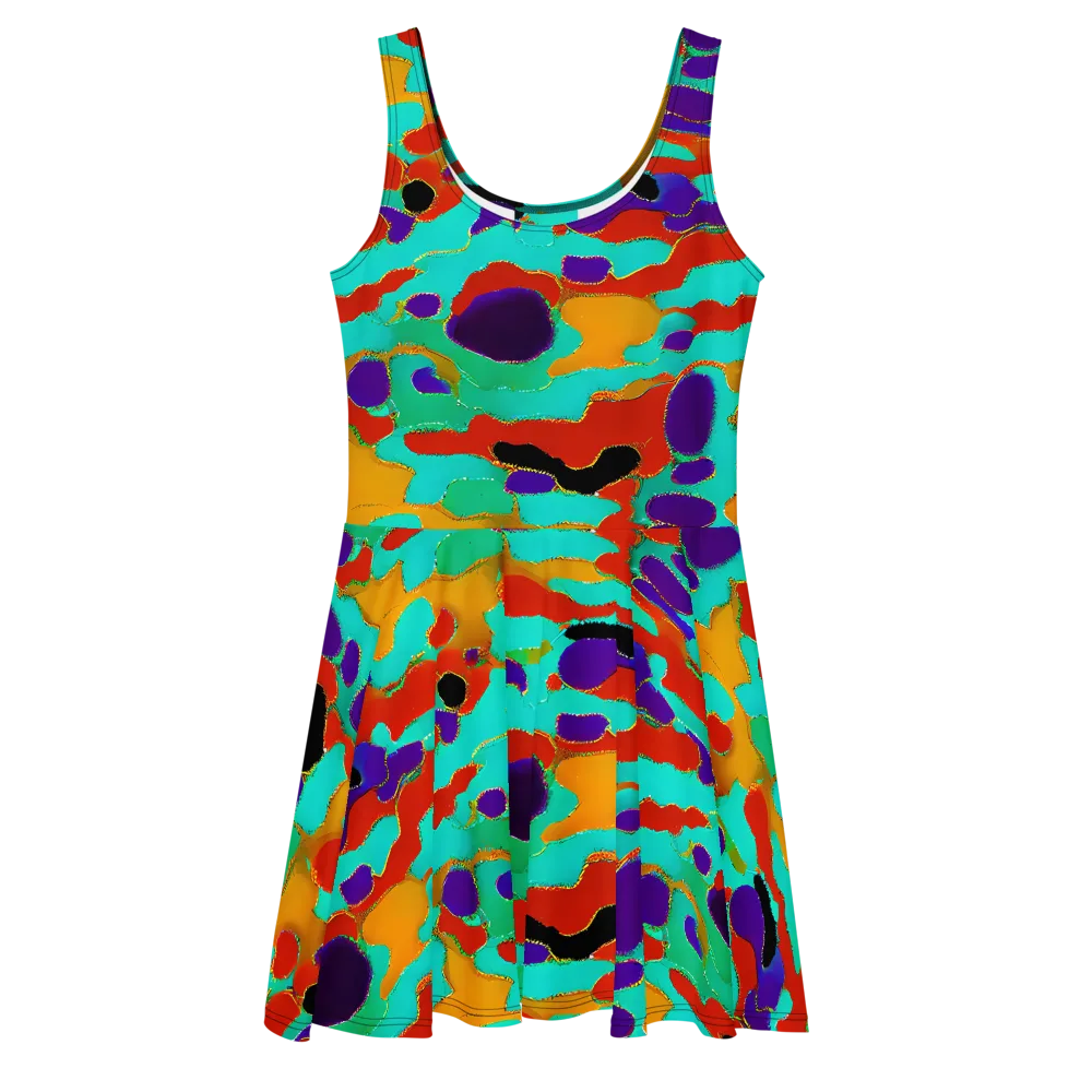 Prismatic Spill on Skater Dress — Front