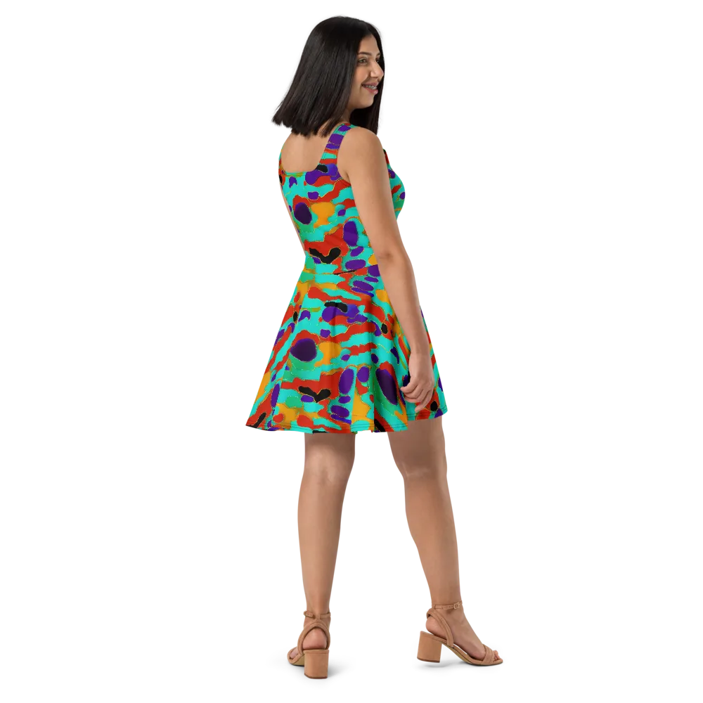 Prismatic Spill on Skater Dress — Right