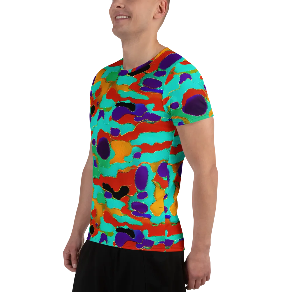 Prismatic Spill on Men's Athletic T-Shirt — Left