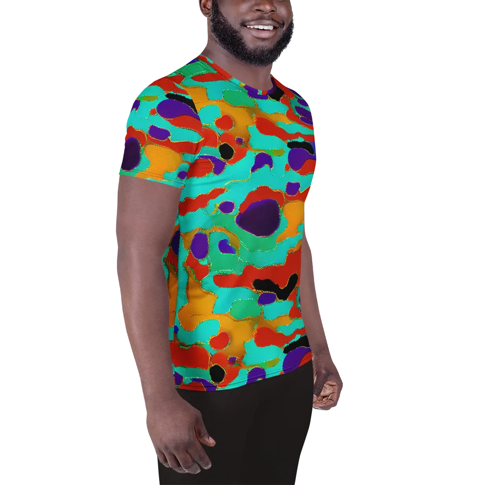 Prismatic Spill on Men's Athletic T-Shirt — Right