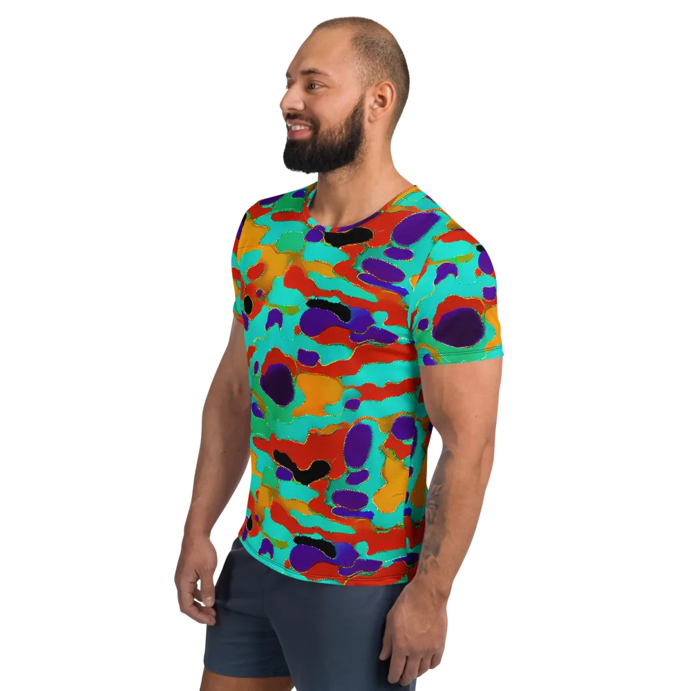 Prismatic Spill on Men's Athletic T-Shirt — Left