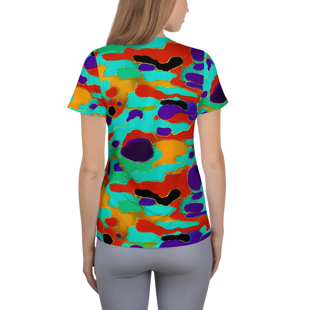 Prismatic Spill on Women's Athletic T-Shirt — Back