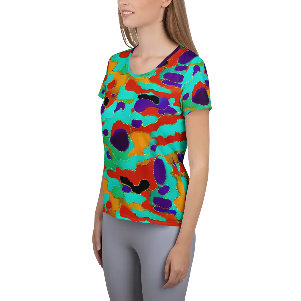 Prismatic Spill on Women's Athletic T-Shirt — Left