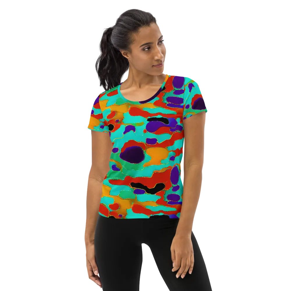 Prismatic Spill on Women's Athletic T-Shirt — Front