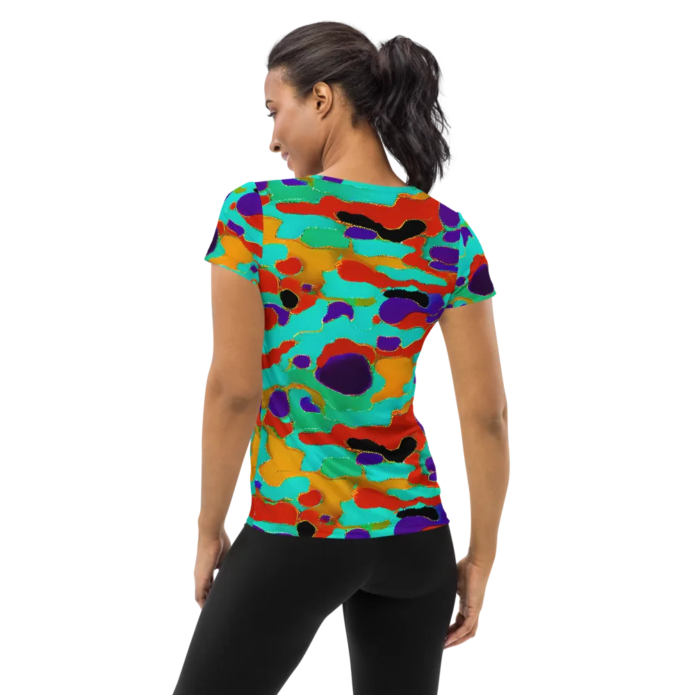Prismatic Spill on Women's Athletic T-Shirt — Back