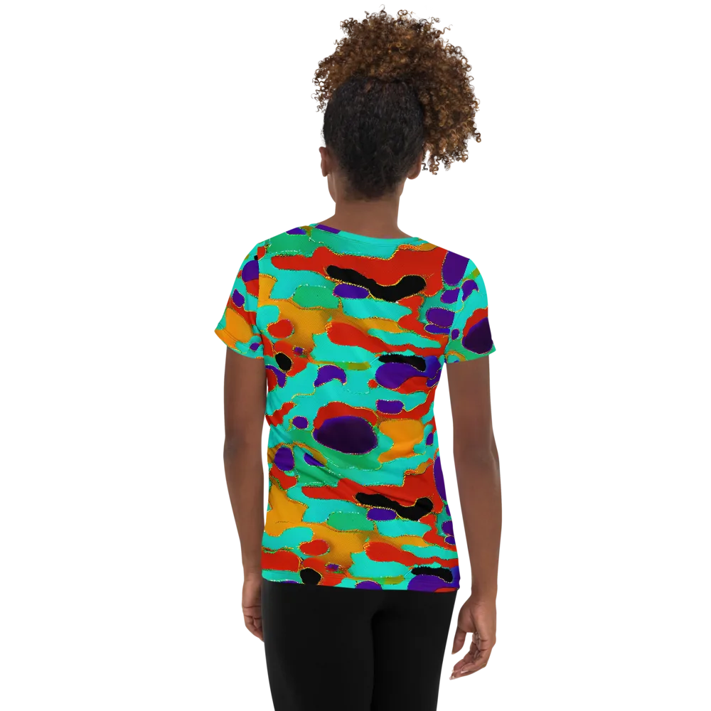 Prismatic Spill on Women's Athletic T-Shirt — Back