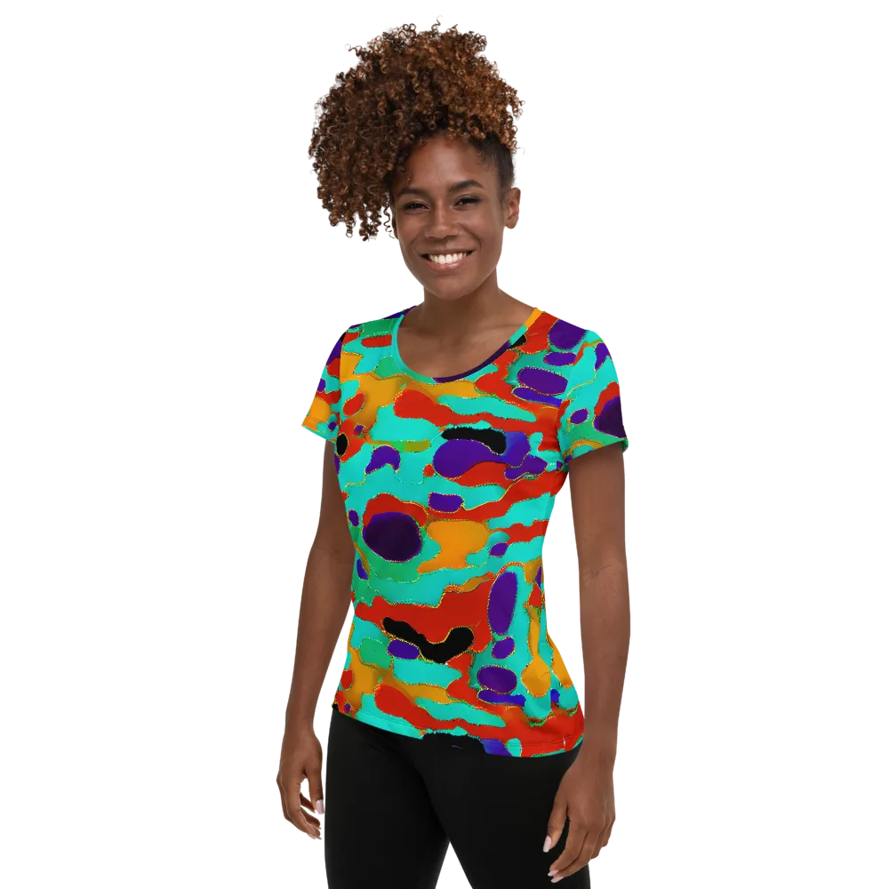 Prismatic Spill on Women's Athletic T-Shirt — Left