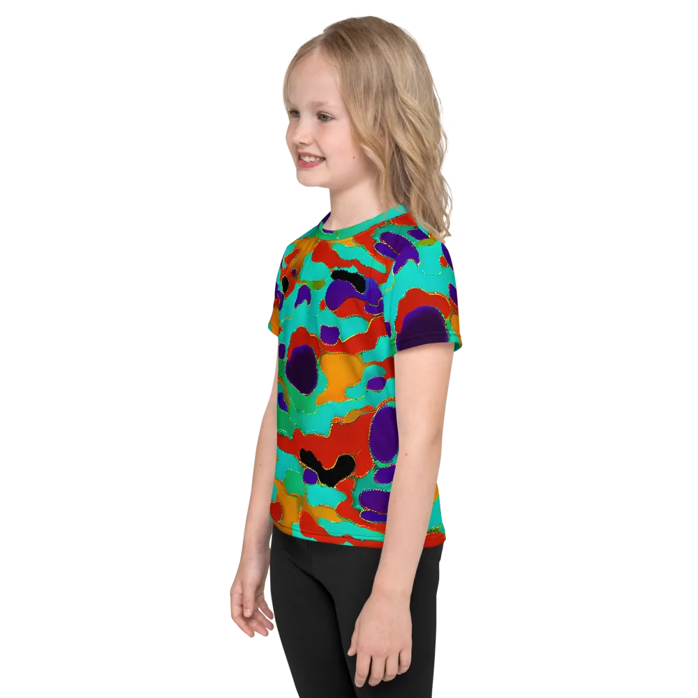 Prismatic Spill on Kids Crew Neck T-Shirt — Left
