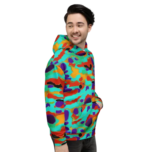 Prismatic Spill on a Hoodie