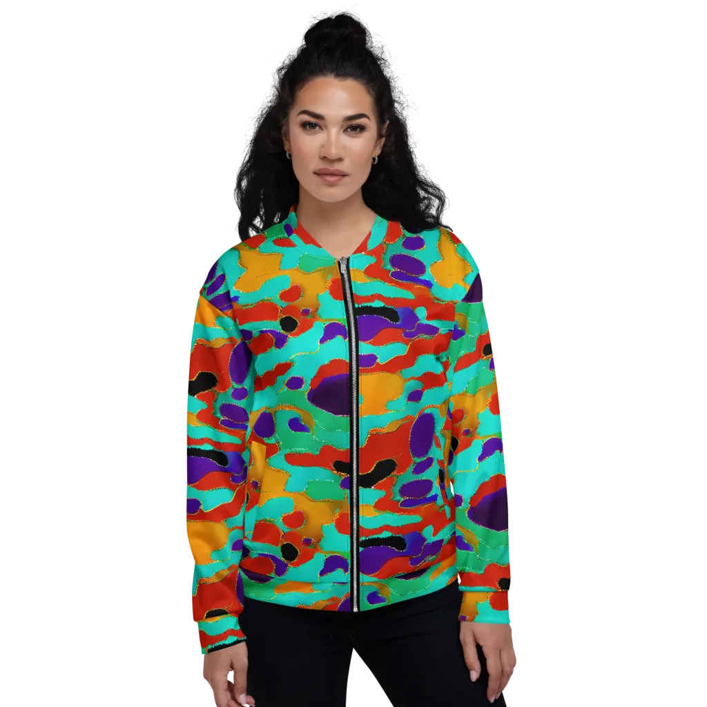 Prismatic Spill on Bomber Jacket — Front