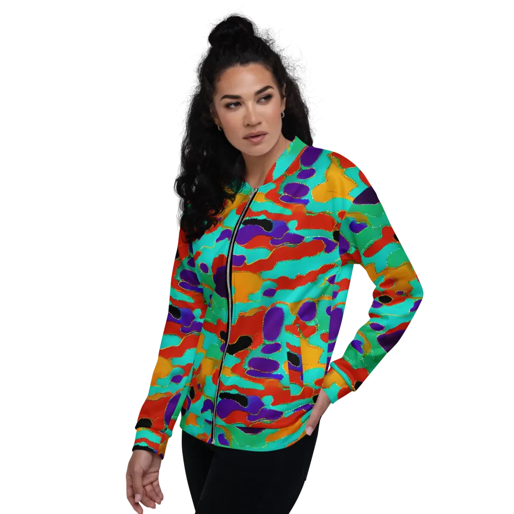 Prismatic Spill on Bomber Jacket — Left