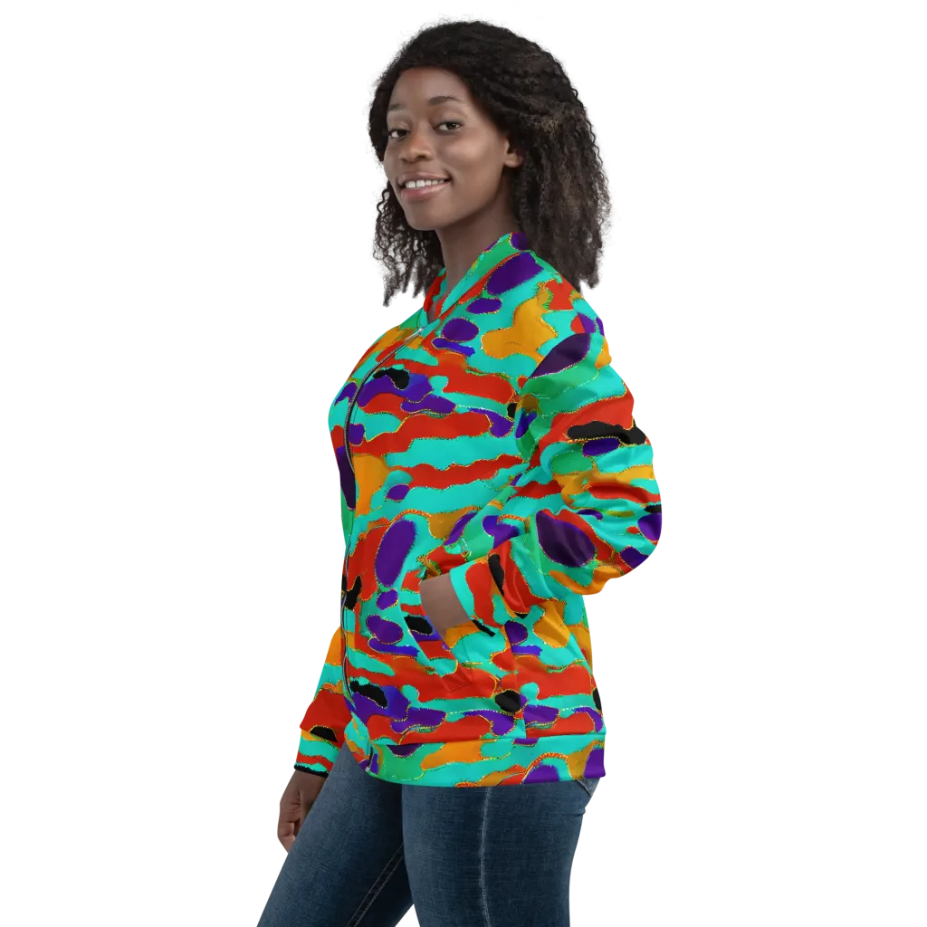 Prismatic Spill on Bomber Jacket — Left