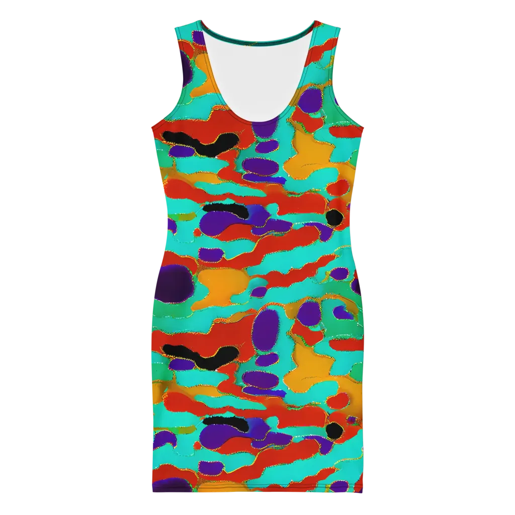 Prismatic Spill on Bodycon Dress — Front