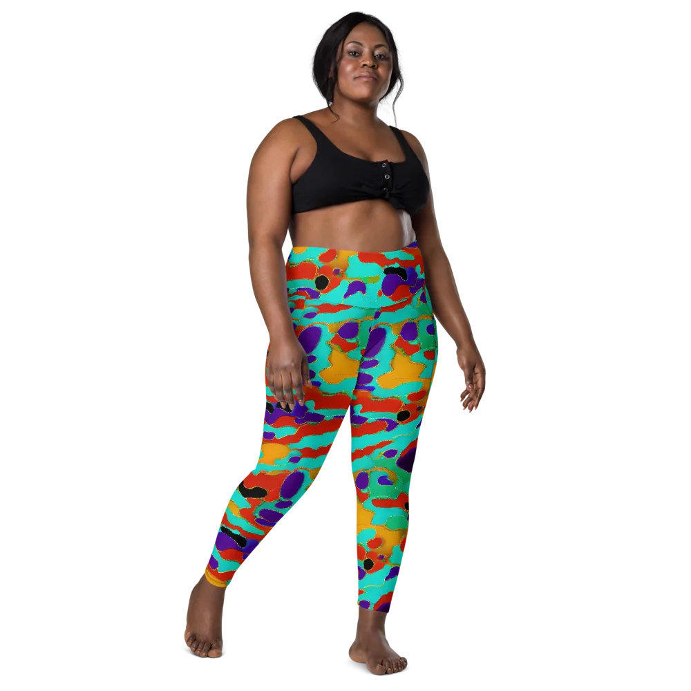 Prismatic Spill on Leggings with Pockets — Front