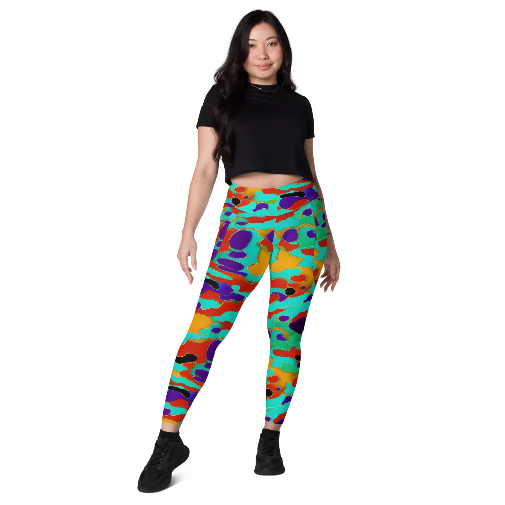 Prismatic Spill on Leggings with Pockets — Front