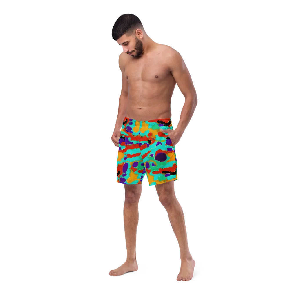 Prismatic Spill on Swim Trunks — Left Front